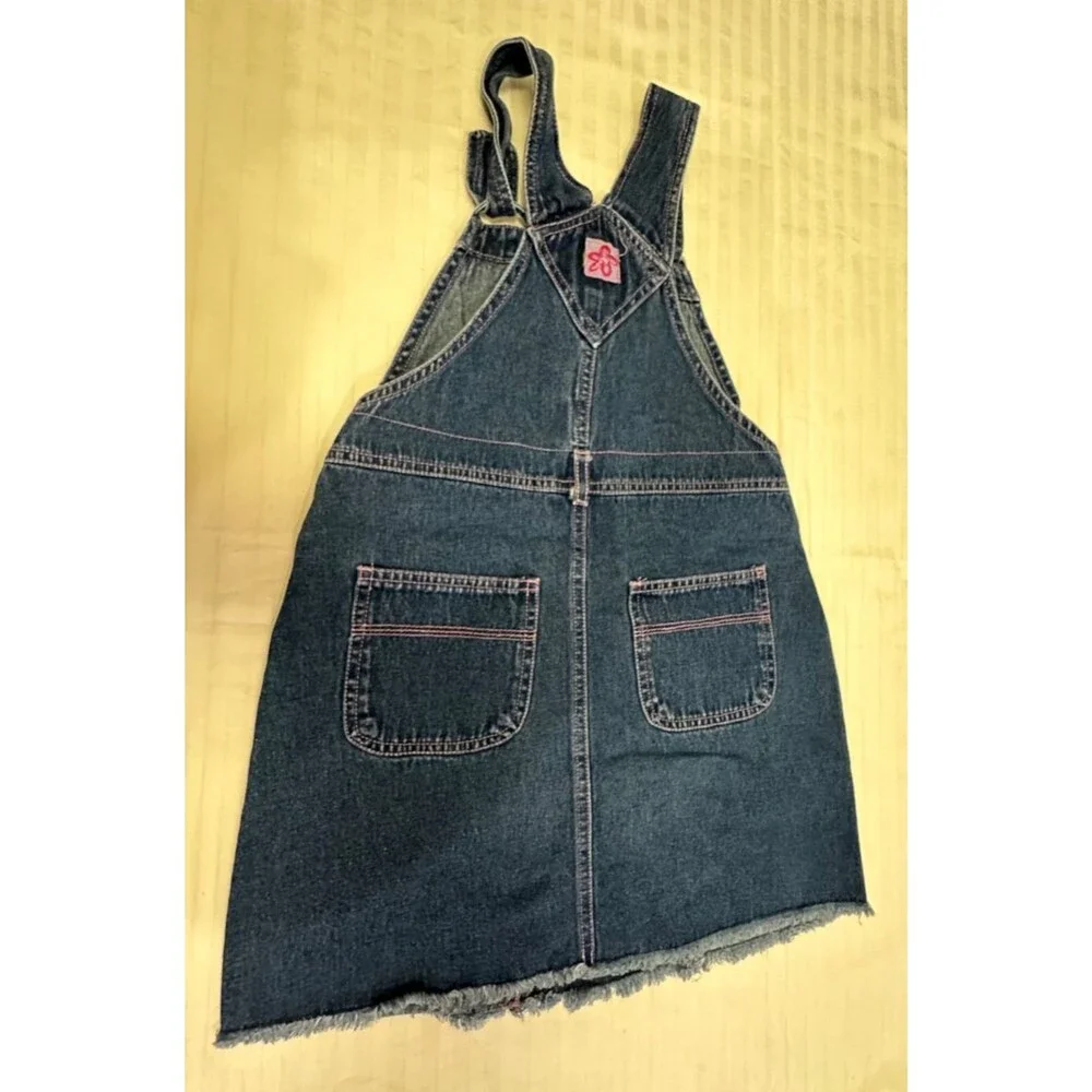 BARBIE GIRLS OVERALL DENIM DRESS SLEEVELESS SIZE 7/8